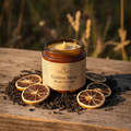 Golden Hour Body Cream in amber jar with bergamot and black tea